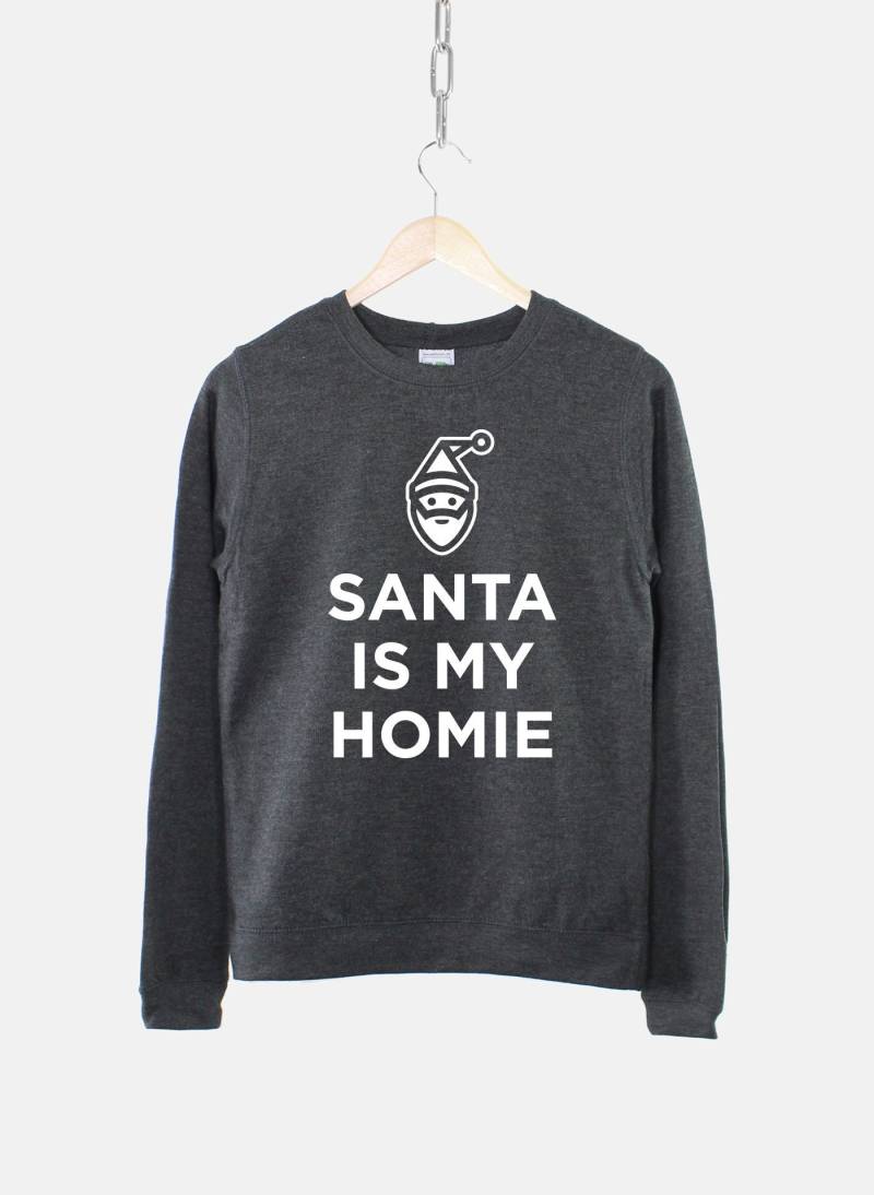 Damen Santa Is My Homie Sweatshirt - Festliches Weihnachtsgeschenk von QuriousShop