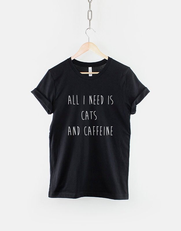 Katzenliebhaber Shirt Kaffee Und Katzen Grafik | Unisex Xs Bis 6Xl von QuriousShop