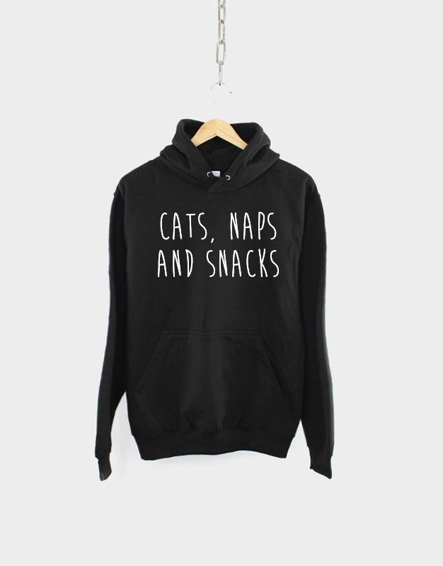 Katzenliebhaber Hoodie Gemütliches Nickerchen Und Snacks Design, Unisex Xs-6Xl von QuriousShop