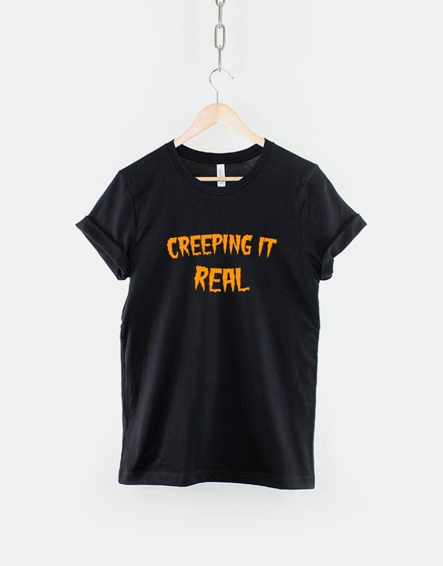 Kinder Halloween T-Shirt Creeping It Real, Lustiges Slogan T-Shirt von QuriousShop