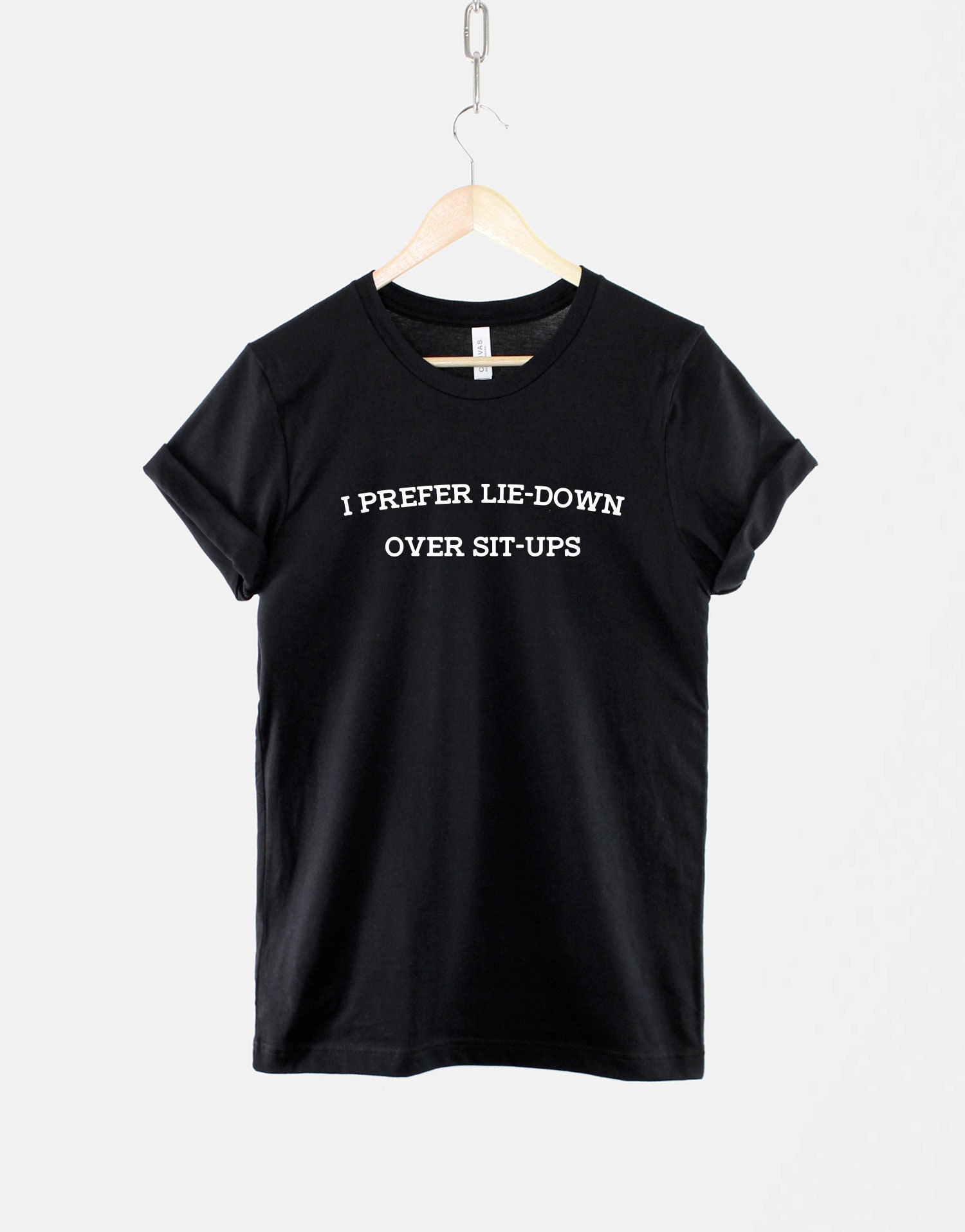 Liegen Over Sit-Ups T-Shirt Weiche Baumwolle Gym Wear | Unisex von QuriousShop