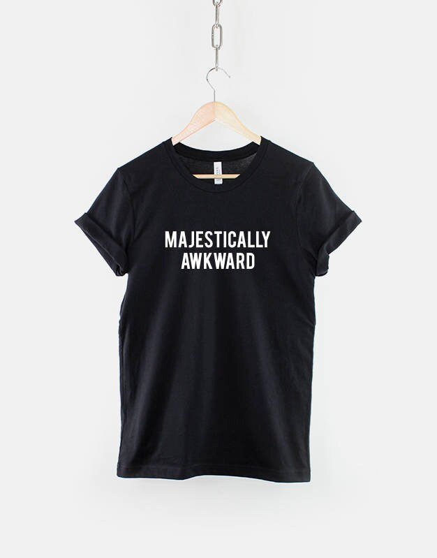 Socially Awkward Baumwoll T-Shirt, Spruch Geeky Shy | Unisex Xs-6Xl von QuriousShop