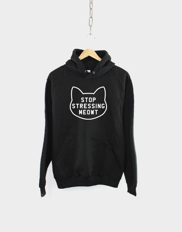 Stop Stressing Meowt Hoodie Kuscheliges Katzen Sweatshirt, Unisex Xs-6Xl von QuriousShop