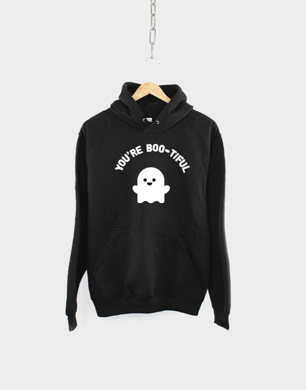 You're Bootiful Ghost Hoodie - Damen Halloween Baumwollmischung von QuriousShop