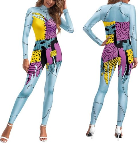 Qurtalun Weihnachtskostüm für Damen, Cosplay-Body, 3D-Druck, langärmelig, Kleid, Grils, Halloween, Cosplay-Kostüm, B, Medium von Qurtalun