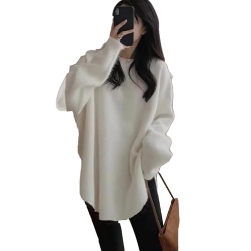 Qurygin Damen Herbstpullover, Damen Strickpullover Herbstpullover, Weicher und gemütlicher Damen-Strickpullover mit Rundhalsausschnitt und Langen Ärmeln für Mädchen und Frauen von Qurygin