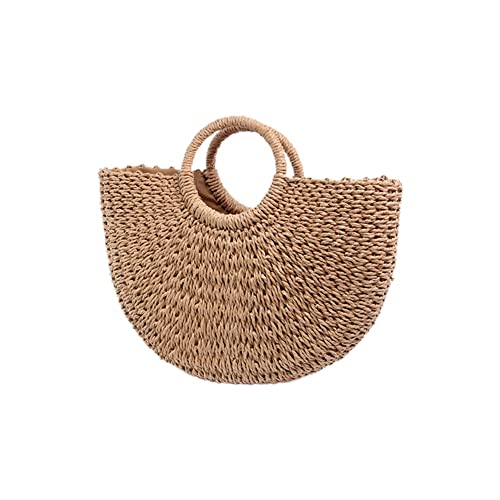 Qusedwey 1 PCS-Strand-Papierseil-Künstliches Stroh-Strand-Einkaufstasche-Frauen-Handtaschen-Sommer-Strand-Tasche von Qusedwey