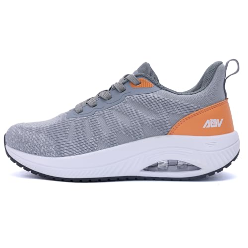 Quseek Orthopädische Schuhe Damen Walkingschuhe Arch Support Komfortabel Sportschuhe Leicht Atmungsaktiv Shoes Laufschuhe für Plantarfasziitis Plattfüße Grau 37 von Quseek
