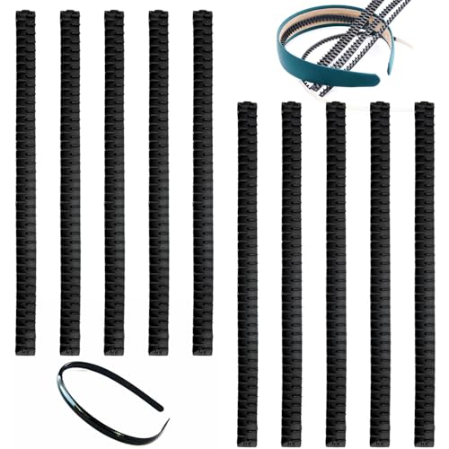 Rutschfeste Silikon-Haarbänder, selbstklebende Haarbänder mit Griffen, Bastelzubehör (0,5 x 17,5 cm), 10 Stück von Qusmeiyici