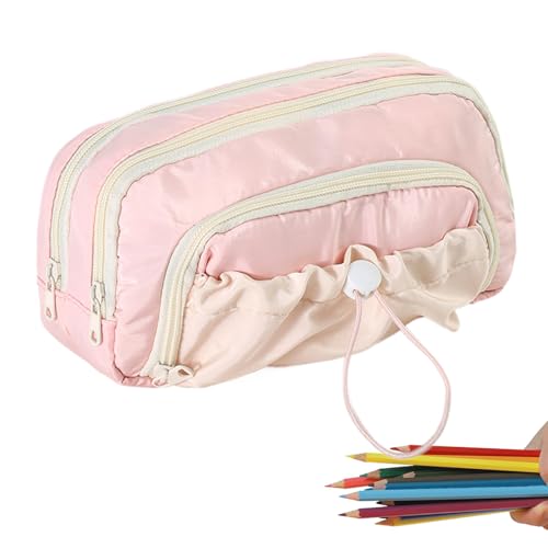 Qutalmi Ästhetisches Federmäppchen | Schreibwaren Organizer Mit Zugband | Großes Wasserdichtes Organizer Für Schulbedarf Jugendliche Mädchen von Qutalmi