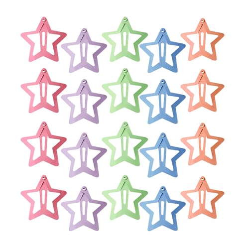 Qutalmi Kleine Stern-Haarspange,Stern-Haarspange - Süße Stern-Haarspangen,20 x Stern-Haarspangen, Snap-Stern-Haarspangen, niedliche Metall-Stern-Clips für Mädchen von Qutalmi