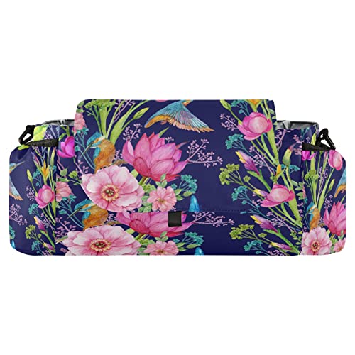 Kinderwagen-Organizer-Tasche mit Vogel-Kolibri-Lotusblüte, Universal-Kinderwagen-Zubehör, Taschenhaken mit 2 Getränkehaltern, verstellbaren Gurten und Kinderwagenhaken, passend für Flasche, Windel, Kinderwagen-Organizer-Tasche mit Vogel-Kolibri-Lotusblüte, Universal-Kinderwagen-Zubehör, Taschenhaken mit 2 Getränkehaltern, verstellbaren Gurten und Kinderwagenhaken, passend für Flasche, Windel, von Quteprint