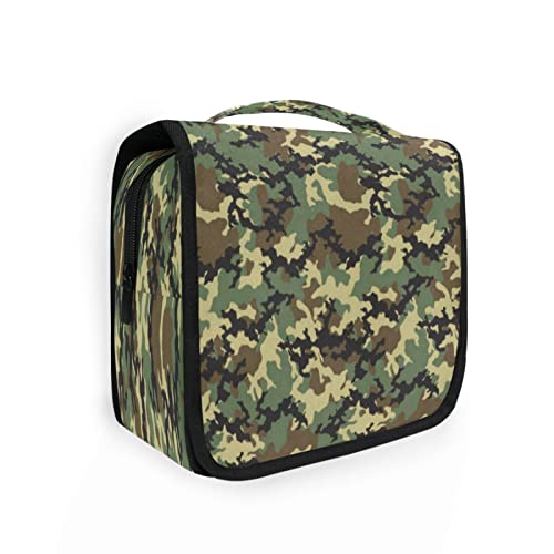 Kulturbeutel zum Aufhängen, Camouflage, abstrakt, für Damen und Herren, tragbare Make-up-Tasche, Organizer, Kosmetiktasche für Geldbörse, wasserdichte Reiseutensilien, große Kulturtasche für Kinder und Mädchen, Mehrfarbig, Einheitsgröße von Quteprint