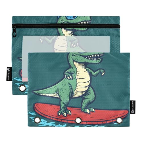 Quteprint Federmäppchen für 3-Ring-Ordner, Dinosaurier-Sonnenbrille, Snowboard, 2 Stück, Reißverschluss, Federmäppchen mit transparentem Fenster und verstärkten Ösen für Ordner, Federmäppchen, Taschen Quteprint Federmäppchen für 3-Ring-Ordner, Dinosaurier-Sonnenbrille, Snowboard, 2 Stück, Reißverschluss, Federmäppchen mit transparentem Fenster und verstärkten Ösen für Ordner, Federmäppchen, Taschen von Quteprint