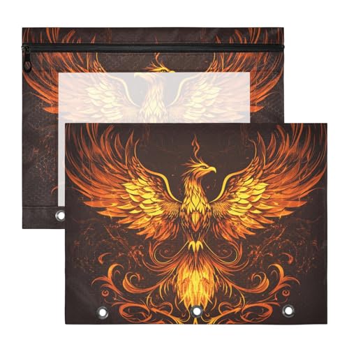 Quteprint Federmäppchen für 3-Ringbuch, Feuerphönix, Tierbinder, Federmäppchen, A4, Dokumententasche mit Reißverschluss, transparentes Fenster, langlebig, Ordner-Organizer, große Kapazität für Schule Quteprint Federmäppchen für 3-Ringbuch, Feuerphönix, Tierbinder, Federmäppchen, A4, Dokumententasche mit Reißverschluss, transparentes Fenster, langlebig, Ordner-Organizer, große Kapazität für Schule von Quteprint
