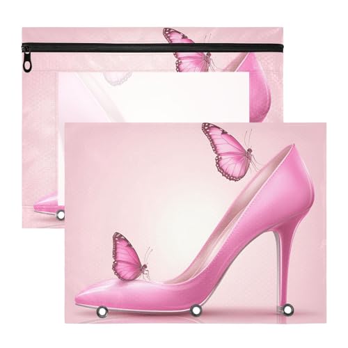 Quteprint Federmäppchen für 3-Ringbuch, High Heels, Schmetterlings-Ordner, Federmäppchen, A4, Dokumententasche mit Reißverschluss, transparentes Fenster, langlebig, Ordner-Organizer, große Kapazität Quteprint Federmäppchen für 3-Ringbuch, High Heels, Schmetterlings-Ordner, Federmäppchen, A4, Dokumententasche mit Reißverschluss, transparentes Fenster, langlebig, Ordner-Organizer, große Kapazität von Quteprint