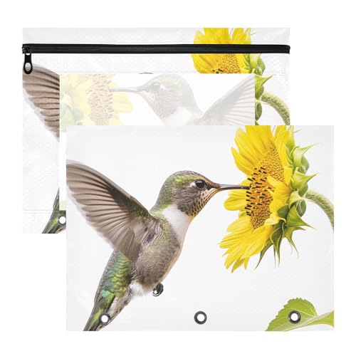 Quteprint Federmäppchen für 3-Ringbuch, Kolibri-Sommer-Sonnenblumen-Ordner, Federmäppchen, A4-Dokumententasche mit Reißverschluss, transparentes Fenster, langlebig, Ordner-Organizer, große Kapazität Quteprint Federmäppchen für 3-Ringbuch, Kolibri-Sommer-Sonnenblumen-Ordner, Federmäppchen, A4-Dokumententasche mit Reißverschluss, transparentes Fenster, langlebig, Ordner-Organizer, große Kapazität von Quteprint
