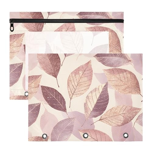 Quteprint Federmäppchen für 3-Ringbuch, abstrakte rotgoldene Blätter, A4-Dokumententasche mit Reißverschluss, transparentes Fenster, langlebig, Ordner-Organizer, große Kapazität, für Schule, Büro Quteprint Federmäppchen für 3-Ringbuch, abstrakte rotgoldene Blätter, A4-Dokumententasche mit Reißverschluss, transparentes Fenster, langlebig, Ordner-Organizer, große Kapazität, für Schule, Büro von Quteprint