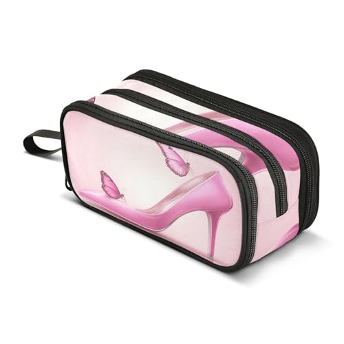 Quteprint Federmäppchen mit Reißverschluss, High Heels, Schmetterling, großes Fassungsvermögen, strapazierfähiges Federmäppchen mit 3 Fächern, für Schule, Uni, Büro, Organizer für Studenten, Teenager Quteprint Federmäppchen mit Reißverschluss, High Heels, Schmetterling, großes Fassungsvermögen, strapazierfähiges Federmäppchen mit 3 Fächern, für Schule, Uni, Büro, Organizer für Studenten, Teenager von Quteprint