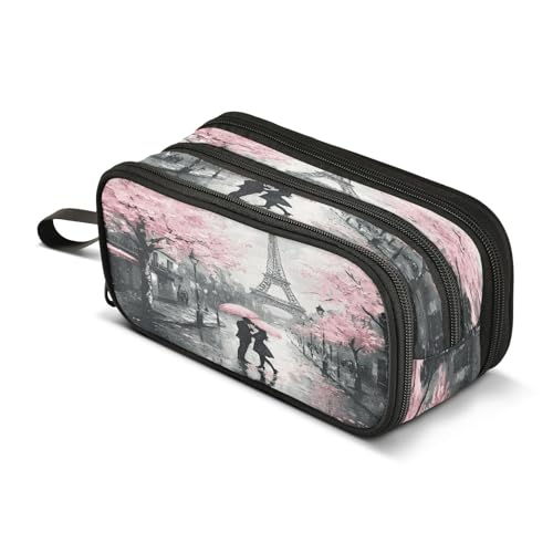 Quteprint Federmäppchen mit Reißverschluss, Motiv: Paris, Handtuch, Kirschblüte, große Kapazität, strapazierfähiges Federmäppchen mit 3 Fächern, für Schule, Uni, Büro, Organizer für Studenten Quteprint Federmäppchen mit Reißverschluss, Motiv: Paris, Handtuch, Kirschblüte, große Kapazität, strapazierfähiges Federmäppchen mit 3 Fächern, für Schule, Uni, Büro, Organizer für Studenten von Quteprint