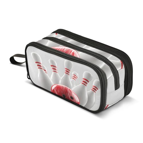 Quteprint Federmäppchen mit Reißverschluss, Sport, Bowlingball, großes Fassungsvermögen, strapazierfähiges Federmäppchen mit 3 Fächern, Schule, Uni, Büro, Organizer für Studenten, Teenager, Erwachsene Quteprint Federmäppchen mit Reißverschluss, Sport, Bowlingball, großes Fassungsvermögen, strapazierfähiges Federmäppchen mit 3 Fächern, Schule, Uni, Büro, Organizer für Studenten, Teenager, Erwachsene von Quteprint