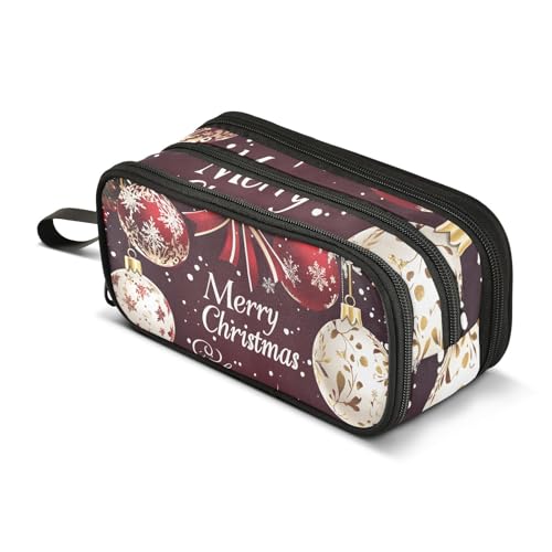 Quteprint Federmäppchen mit Reißverschluss, Winter-Weihnachtskugeln, Schneeflocken, große Kapazität, strapazierfähiges Federmäppchen mit 3 Fächern, Schule, Uni, Büro, Organizer für Studenten, Teenager Quteprint Federmäppchen mit Reißverschluss, Winter-Weihnachtskugeln, Schneeflocken, große Kapazität, strapazierfähiges Federmäppchen mit 3 Fächern, Schule, Uni, Büro, Organizer für Studenten, Teenager von Quteprint
