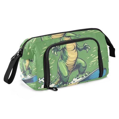 Quteprint Federmäppchen mit großem Fassungsvermögen, Dinosaurier-Blau, Sonnenbrille, Snowboard, tragbares Federmäppchen mit Reißverschluss, für Büro, Schule, Schreibwaren, Stiftebox für Teenager von Quteprint