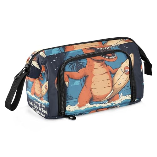 Quteprint Federmäppchen mit großem Fassungsvermögen, Dinosaurier-Meeres-Snowboard, tragbares Federmäppchen mit Reißverschluss, für Büro, Schule, Schreibwaren, Stiftebox für Teenager, Mädchen, Jungen von Quteprint