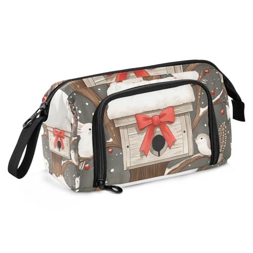 Quteprint Federmäppchen mit großem Fassungsvermögen, Ostern, niedliches Kaninchen, Vögel, tragbares Federmäppchen mit Reißverschluss, für Büro, Schule, Schreibwaren, Stiftebox für Teenager, Mädchen von Quteprint