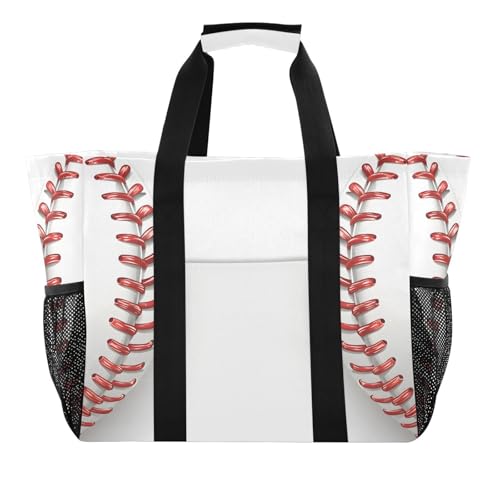 Quteprint Große wasserdichte Reisetasche für Damen und Herren, Sport-Baseballnähte, Spitze, Segeltuch, Strandtasche mit Futter und Taschen, wiederverwendbare Einkaufstasche für Lebensmittel/Wäsche Quteprint Große wasserdichte Reisetasche für Damen und Herren, Sport-Baseballnähte, Spitze, Segeltuch, Strandtasche mit Futter und Taschen, wiederverwendbare Einkaufstasche für Lebensmittel/Wäsche von Quteprint