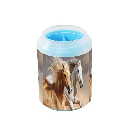 Quteprint Ölgemälde für Hundepfotenreiniger, mit weicher Silikonbürste, tragbarer schlammiger Pfotenreiniger für kleine, mittelgroße und große Rassen (6,5 x 6,5 x 11,5 cm) von Quteprint