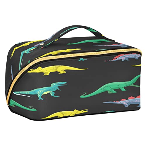 Quteprint Rhombus-Kosmetiktasche, Dinosaurier-Muster, große Kapazität, Reise-Make-up-Tasche für Frauen, Mädchen, Damen, tragbare Kulturtasche mit Griff, multifunktionaler Aufbewahrungs-Organizer, Mehrfarbig/Meereswellen (Ocean Tides), Einheitsgröße von Quteprint