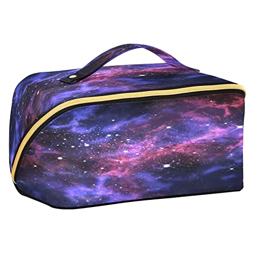 Quteprint Rhombus-Kosmetiktasche, Universum, Galaxie, Stern, große Kapazität, Reise-Make-up-Tasche für Frauen, Mädchen, Damen, tragbare Kulturtasche mit Griff, multifunktionaler Aufbewahrungs-Organizer, Mehrfarbig/Meereswellen (Ocean Tides), Einheitsgröße von Quteprint