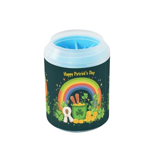 Quteprint St. Patricks Day Regenbogen-Topf Hundepfotenreiniger-Tasse – Haustier-Fußwascher mit weicher Silikonbürste, tragbarer schlammiger Pfotenreiniger für kleine, mittelgroße und große Rassen Quteprint St. Patricks Day Regenbogen-Topf Hundepfotenreiniger-Tasse – Haustier-Fußwascher mit weicher Silikonbürste, tragbarer schlammiger Pfotenreiniger für kleine, mittelgroße und große Rassen von Quteprint