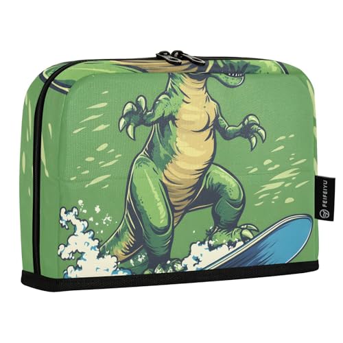 Quteprint Stehendes Federmäppchen – Dinosaurier-Bleistifttasche, Schreibwaren-Tasche, tragbare Make-up-Kosmetiktasche, Schreibtisch-Organizer für Schule, Büro, Studenten, Teenager, Jungen und Mädchen von Quteprint