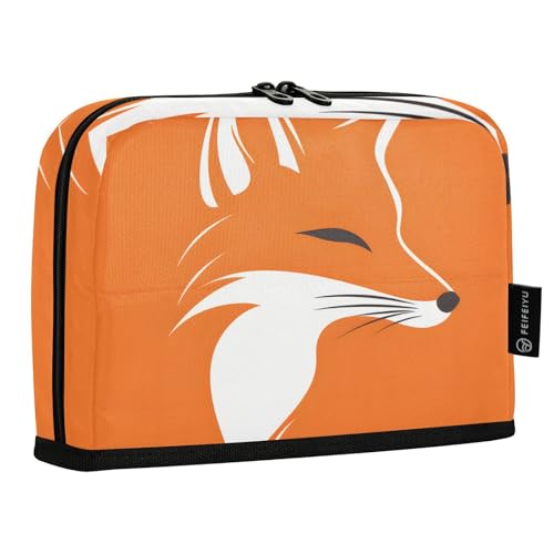 Quteprint Stehendes Federmäppchen – abstraktes Tierfuchs-Federmäppchen, Schreibwaren-Tasche, tragbare Make-up-Kosmetiktasche, Schreibtisch-Organizer für Schule, Büro, Studenten, Teenager, Jungen und von Quteprint