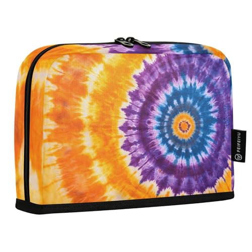 Quteprint Stehendes Federmäppchen – abstraktes lila Batik-Bleistifttasche, Schreibwaren-Tasche, tragbare Make-up-Kosmetiktasche, Schreibtisch-Organizer für Schule, Büro, Studenten, Teenager, Jungen von Quteprint