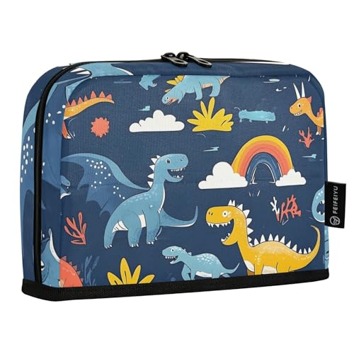 Quteprint Stehendes Federmäppchen – niedliche Cartoon-Dinosaurier-Federtasche, Schreibwaren-Tasche, tragbare Make-up-Kosmetiktasche, Schreibtisch-Organizer für Schule, Büro, Studenten, Teenager von Quteprint
