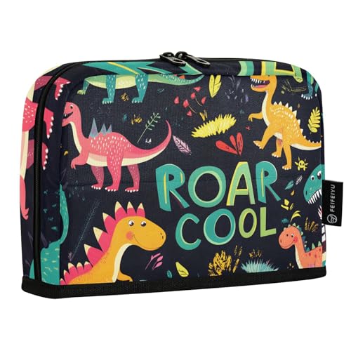 Quteprint Stehendes Federmäppchen – verschiedene coole Dinosaurier-Federmäppchen, Schreibwaren-Tasche, tragbare Make-up-Kosmetiktasche, Schreibtisch-Organizer für Schule, Büro, Studenten, Teenager von Quteprint