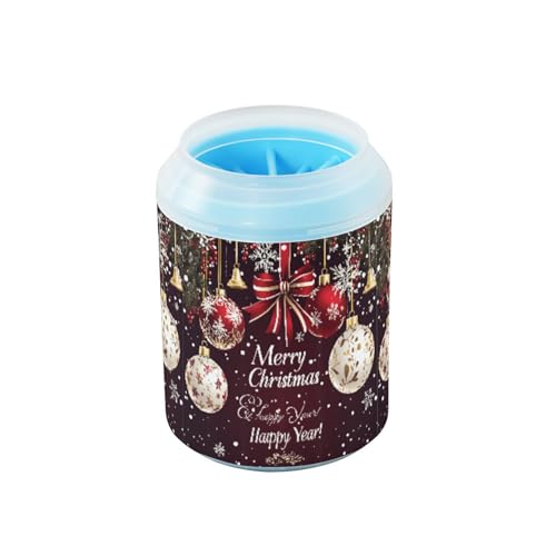 Quteprint Winter Weihnachtskugeln Schneeflocken Hund Pfoten Reiniger Cup - Haustier Fußreiniger mit weicher Silikonbürste, tragbarer schlammiger Pfotenreiniger für kleine, mittelgroße und große Rassen Quteprint Winter Weihnachtskugeln Schneeflocken Hund Pfoten Reiniger Cup - Haustier Fußreiniger mit weicher Silikonbürste, tragbarer schlammiger Pfotenreiniger für kleine, mittelgroße und große Rassen von Quteprint