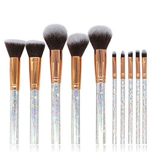 Qutsvosh 10 StüCk Regenbogengriff Make-Up Pinsel für Cosmetic Powder Foundation Lidschatten Make-Up Pinsel Set Beauty Tool von Qutsvosh