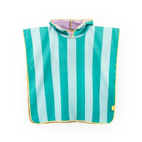 Quut – Badeponcho Kinder Lagune – 60 x 60 cm – Super saugfähige Mikrofaser – Schnelltrocknend & sandfrei – Kompakt, leicht & pflegeleicht – Waschbar bei 30 °C von Quut