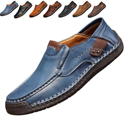 QuyiFa Enjerr OrthopäDische Schuhe, Ideacloth-Schuhe FüR Herren, Wasserdichte, Modische OrthopäDische Herrenschuhe, Bequeme Slipper (Blau,46) von QuyiFa