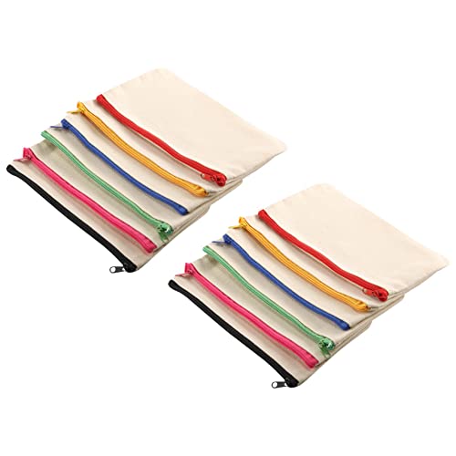Quystetes 12 Stück leere Make-up-Tasche aus Leinen, Großpackung mit mehrfarbigem Reißverschluss, Federmäppchen aus Segeltuch mit Reißverschluss, für Bastelarbeiten Quystetes 12 Stück leere Make-up-Tasche aus Leinen, Großpackung mit mehrfarbigem Reißverschluss, Federmäppchen aus Segeltuch mit Reißverschluss, für Bastelarbeiten von Quystetes