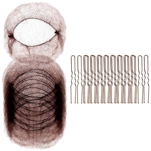 Quystetes 50 Stück Netz-Haarnetze und 100 Stück U-Form, Haarnetze für Lebensmitteldienstarbeiter, Haarnetze für Damen und Herren, Quystetes 50 Stück Netz-Haarnetze und 100 Stück U-Form, Haarnetze für Lebensmitteldienstarbeiter, Haarnetze für Damen und Herren, von Quystetes