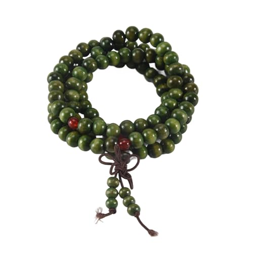 Quystetes Buddhistische Stretch-Halskette mit Sandelholzperlen, Rosenkranz, 73,7 cm, Olivgrün Quystetes Buddhistische Stretch-Halskette mit Sandelholzperlen, Rosenkranz, 73,7 cm, Olivgrün von Quystetes