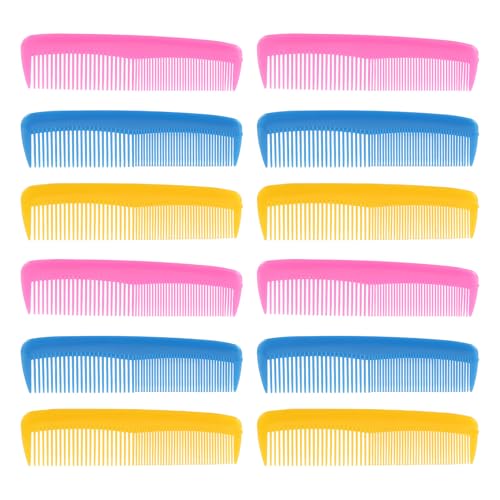 Quystetes Buntes -Set für Kinder, Damen, Herren, bunt, Kunststoff, Verbandskamm (Rosa, Gelb, Blau), 12 Stück von Quystetes