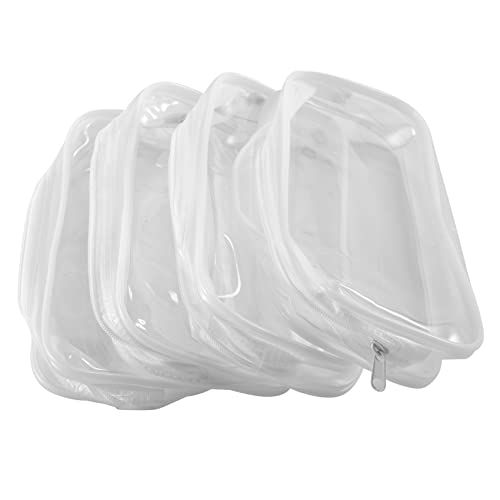 Quystetes Federmäppchen aus transparentem PVC, mit Reißverschluss, großes Fassungsvermögen, Make-up-Tasche mit Reißverschluss, für Schule, Büro, Schreibwaren, 4 Stück () von Quystetes