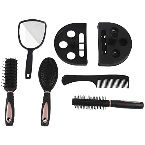 Quystetes Haarbürsten, Kamm-Set, für Damen, Haarpflege, Massage, Haarbürste mit und Ständer, Rosa, 5 Stück Quystetes Haarbürsten, Kamm-Set, für Damen, Haarpflege, Massage, Haarbürste mit und Ständer, Rosa, 5 Stück von Quystetes