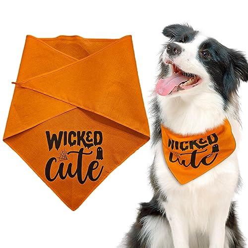 Quzente Halloween-Hunde-Bandanas,Halloween-Bandanas für Hunde | Hunde-Welpen-Lätzchen - Verstellbare Passform, atmungsaktiv, verschleißfest, Halloween-Haustier-Bandana für alle Jahreszeiten, kleine von Quzente